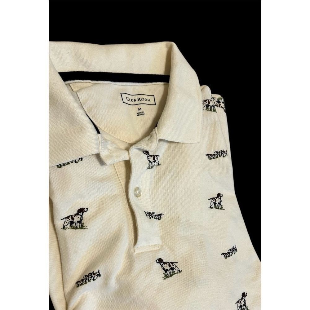 Men's Hunting Dog Preppy Old Money Print Polo Shirt Casual Club Room Medium - Picture 10 of 10